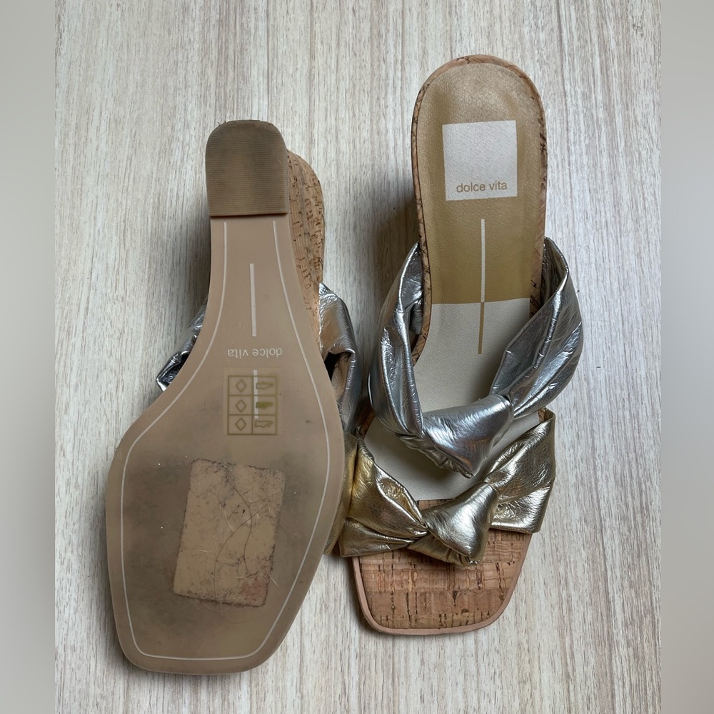 Dolce Vita - Naji Knotted Cork Wedge Mule Sandal - Sz 8.5 - Picture 3 of 5